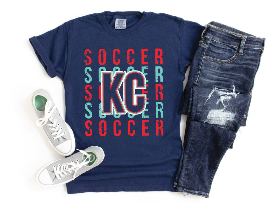 The Red Rival Wholesale - Kansas City Soccer Repeat Navy Tee: Small