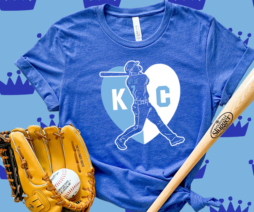 The Red Rival Wholesale - KC Heart Witt Jr Blue Graphic Tee: 4T
