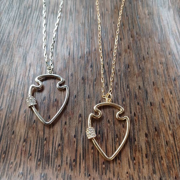 Paco Designs - Large Bling Arrowhead Necklace Silver OR Gold: Yellow Gold