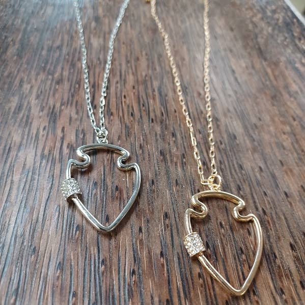 Paco Designs - Large Bling Arrowhead Necklace Silver OR Gold: Yellow Gold