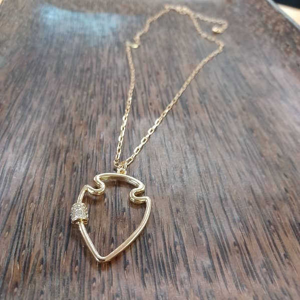 Paco Designs - Large Bling Arrowhead Necklace Silver OR Gold: Yellow Gold