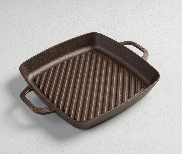 SMITHEY Cast Iron 12" Grill Pan