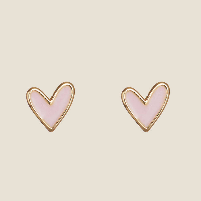 Nickel and Suede - Pink Sweetheart Studs: One Size