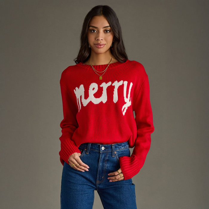 Panache Apparel Co. - Red & White Merry Sweater