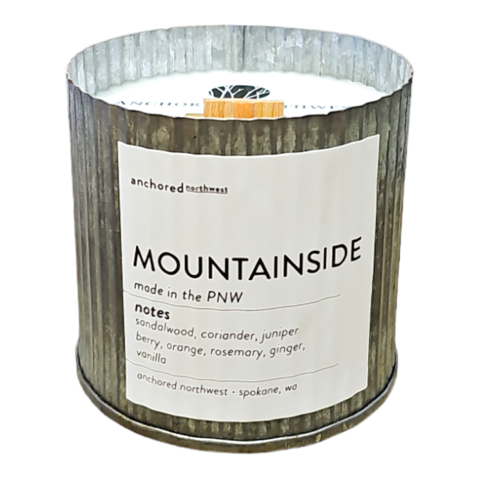 Anchored Northwest - Mountainside Rustic Vintage Farmhouse Wood Wick Candle: 10oz