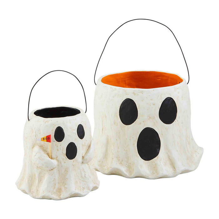 Mud Pie Paper Mache Ghost Treat Bucket - Large