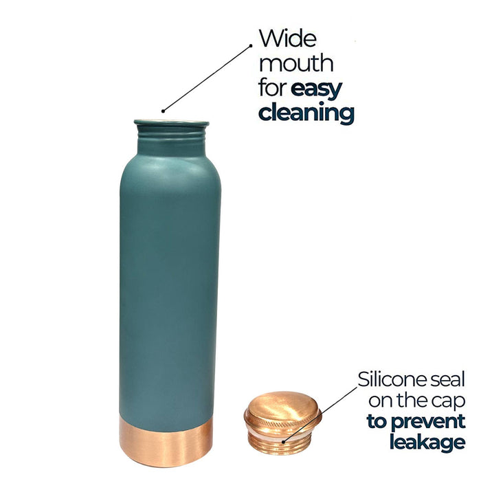 Perilla Home - Copper Water Bottle 20.29 Oz (Pie Green)