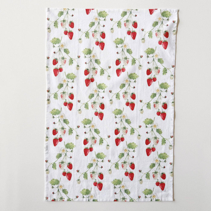 emily lex studio - Strawberry cotton flour sack tea towel