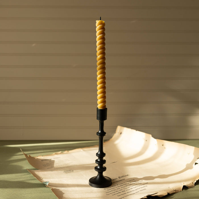 Foreside Home & Garden - Alexander Cast Iron Taper Candle Holder Black