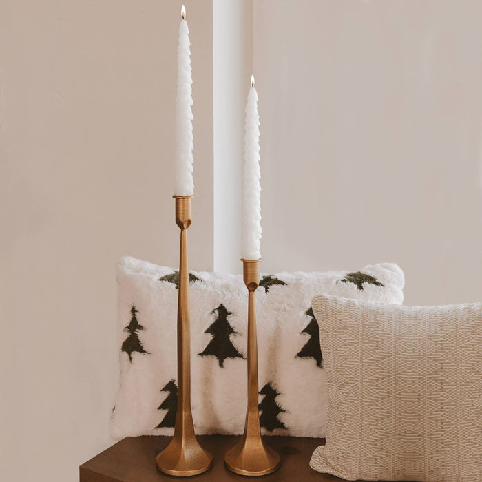 Sweet Water Decor - *NEW* Cream Tree Taper Candles, Set of 2 - Christmas Decor