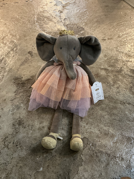 Mudpie Elephant Velvet Princess Plush