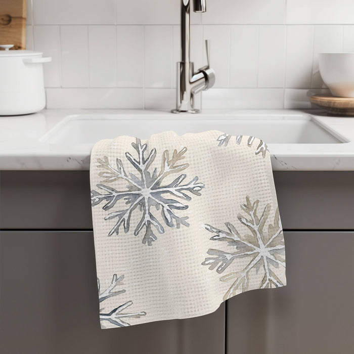 Canary Road - Christmas Coast Snowflake Kitchen Towel Waffle Holiday Decor: Transparent Cellophane Sleeve