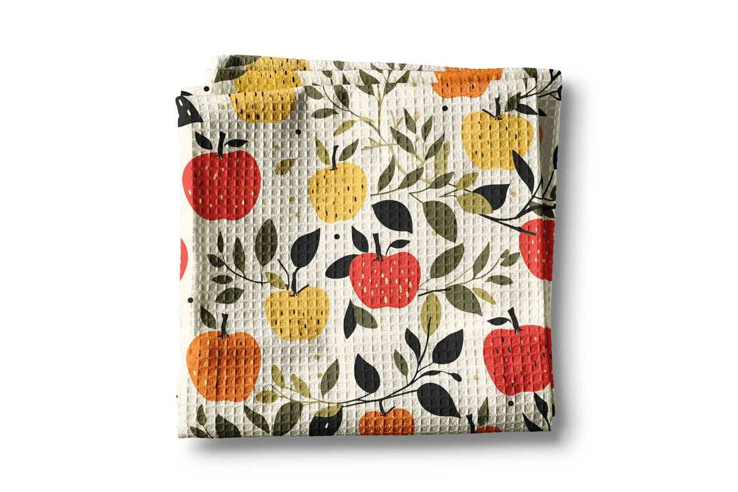 Canary Road - Basket Apple Tree Fall Picking Farm  Kitchen Towel Waffle