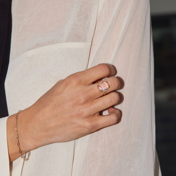 Nickel and Suede - Pink Marie Cocktail Ring: Pink / 8