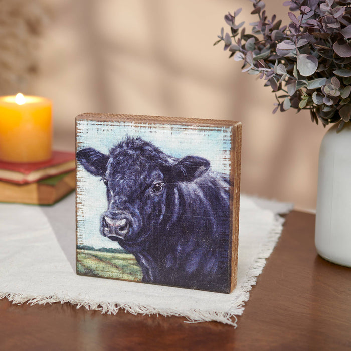 Primitives by Kathy - Angus Cow Block Sign