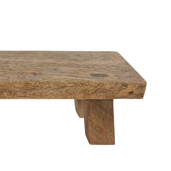 Foreside Home & Garden - Hazel Footed Stool Mango Wood Farmhouse Riser