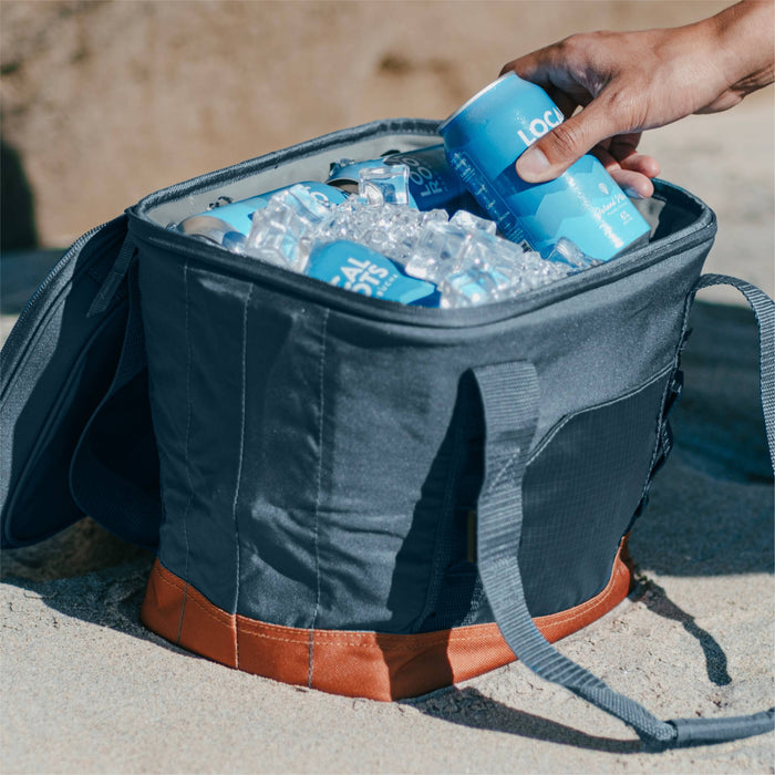 CleverMade - Pacifica Collapsible Cooler: Charcoal/Cognac / 30 Can