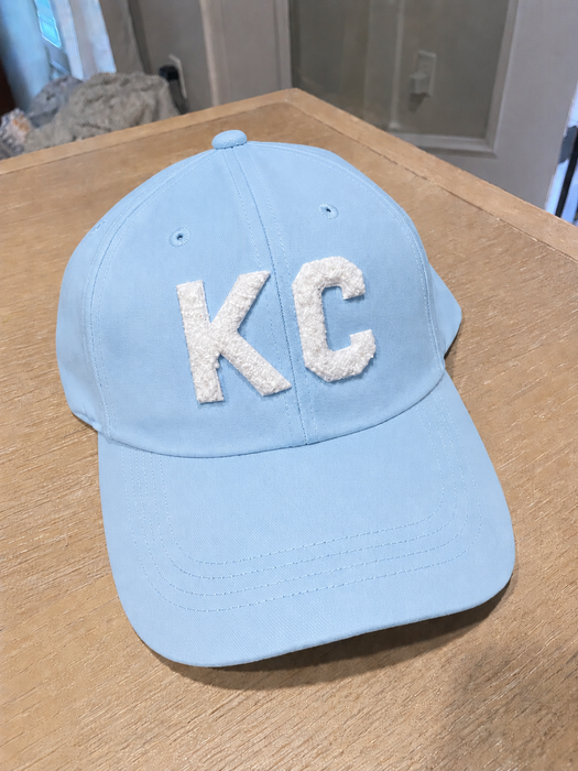 Thread Friday - Kansas City KC Dad Hat – White Chenille: Turquoise