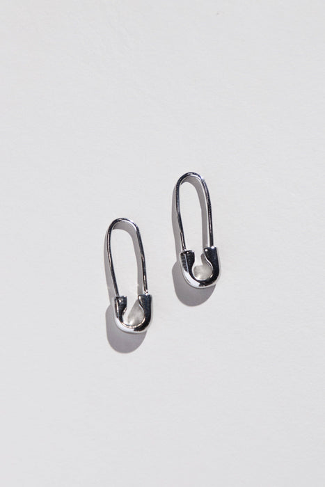 Nickel and Suede - Safety Pin Threader Earrings: Gold