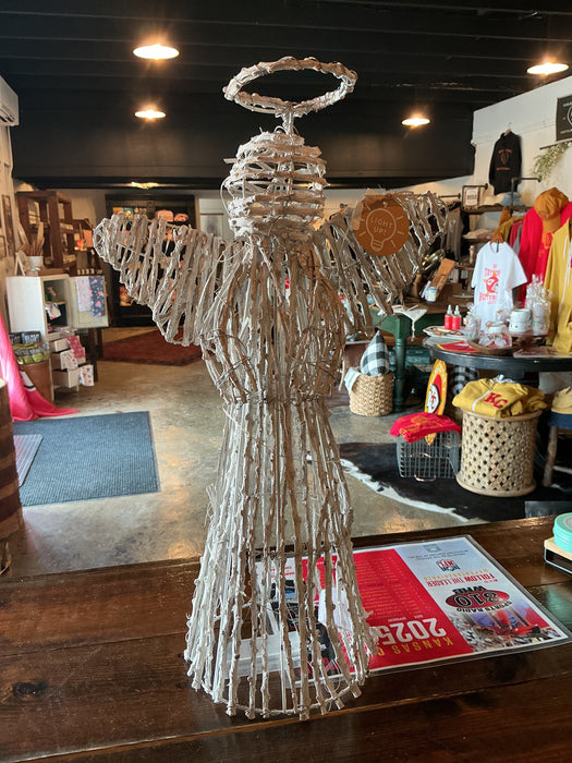 Mudpie Large Rattan LED Angel