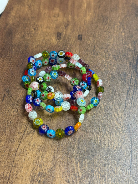Paco Designs - Millefiori Glass Beaded Bracelets: Adult- 7.5inches