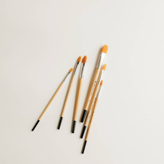 Bailey Rae Studio - Filbert Watercolor Brush Set -- 6 piece
