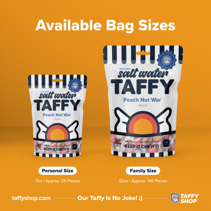 Taffy Shop - Peach Not War™ Taffy (Peach): Personal (7oz)