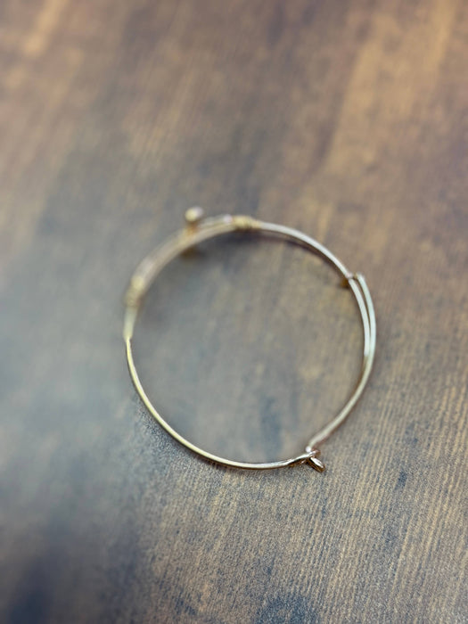 Paco Designs - Gold Wire Wrapped Cross Bangle Bracelet
