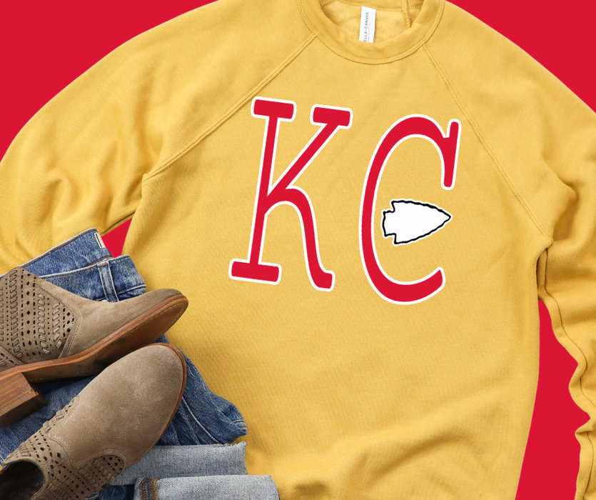 The Red Rival Wholesale - Red Simple KC arrowhead Heather Mustard / 2X