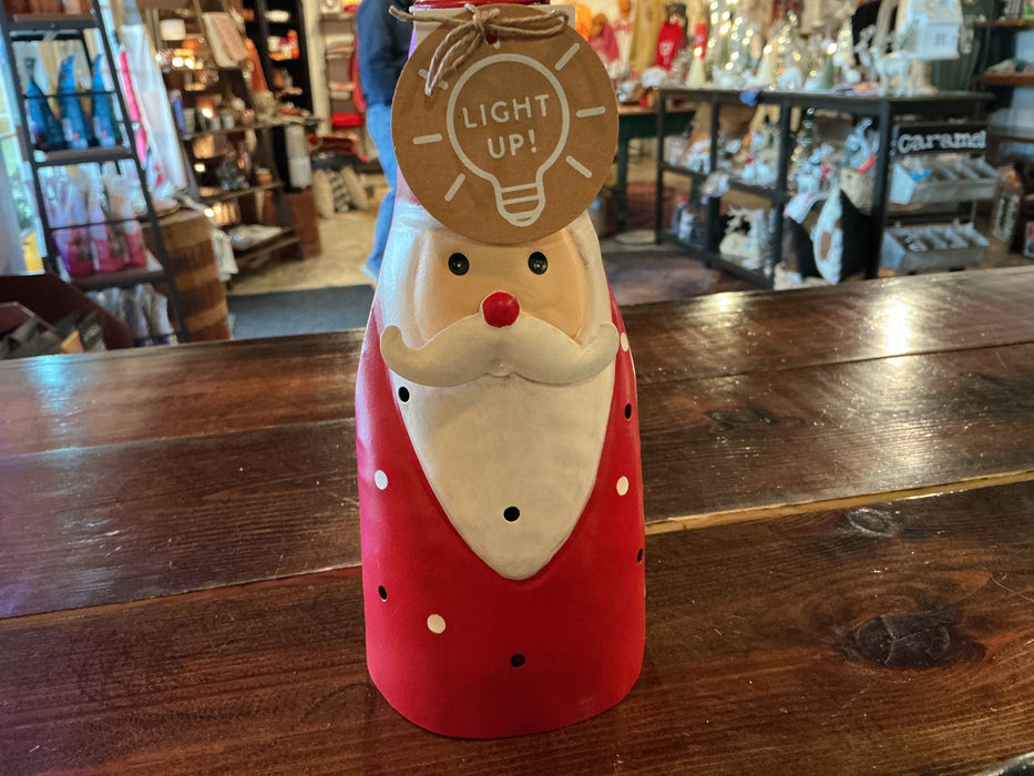 Small tin Santa candle stick