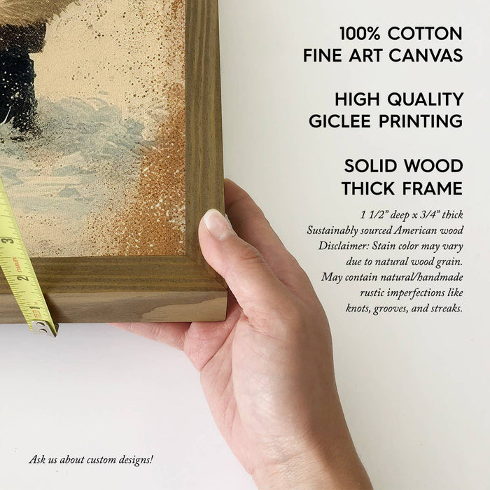 Hangout Home - Santa Claus and Reindeer - Christmas Canvas Art - Framed Art: 6x10" Mini Canvas Art with Wood Box Frame