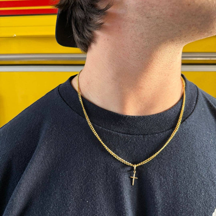Nickel and Suede - Gold Cross Charm: Gold