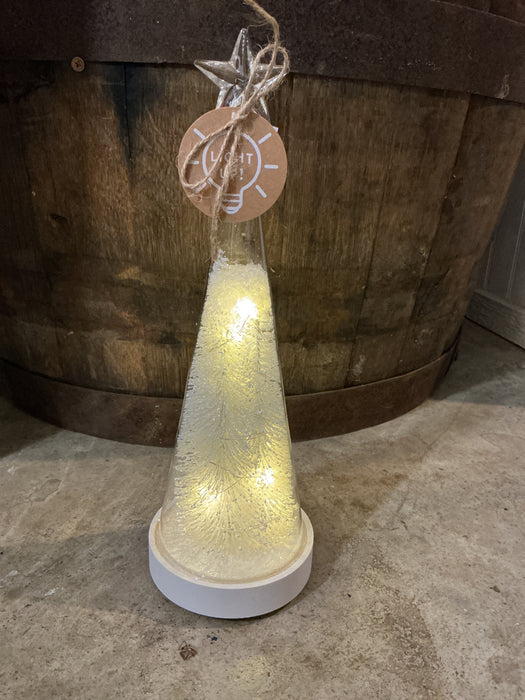 Mudpie LED Glass Two White Tree Sitter