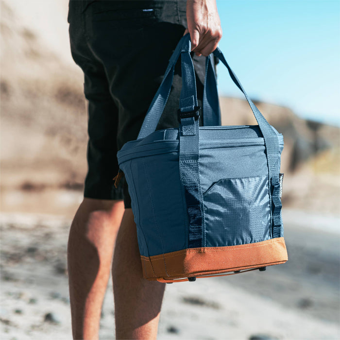 CleverMade - Pacifica Collapsible Cooler: Charcoal/Cognac / 30 Can