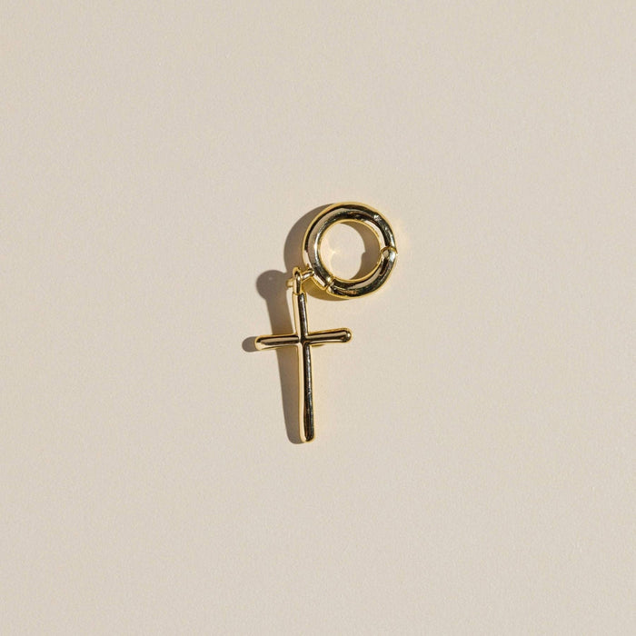 Nickel and Suede - Gold Cross Charm: Gold