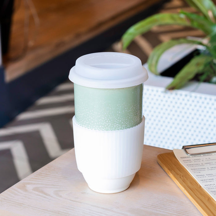 Nova Ceramics Travel Mugs - Sage Green Ceramic Travel Mug – 16oz Reusable Cup