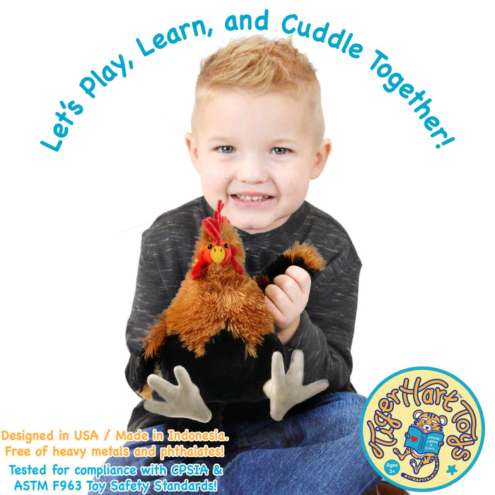 VIAHART Toy Co. - Riley The Rooster | 8 Inch Chicken Stuffed Animal Plush
