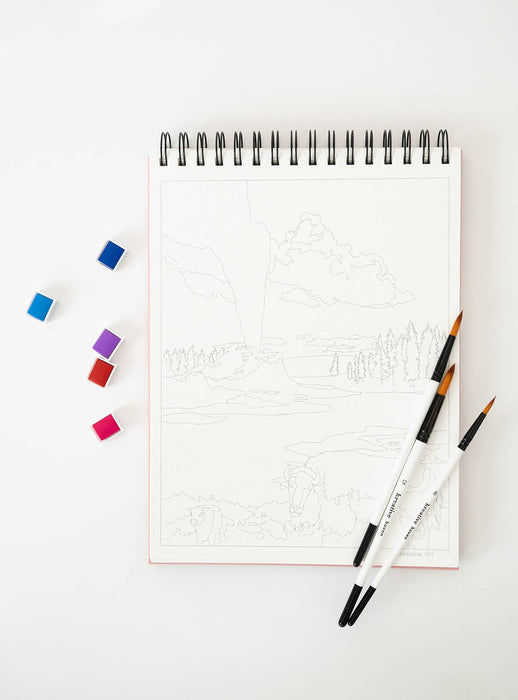 Bailey Rae Studio - National Parks Watercoloring Book-Outlines w/Video Tutorials