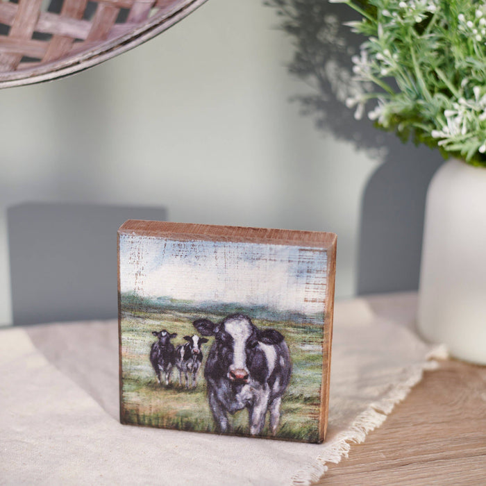 Primitives by Kathy - Dairy Cows Block Sign