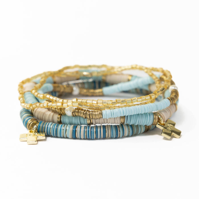 INK + ALLOY - Grace Bracelet Stack of 5 - Blues