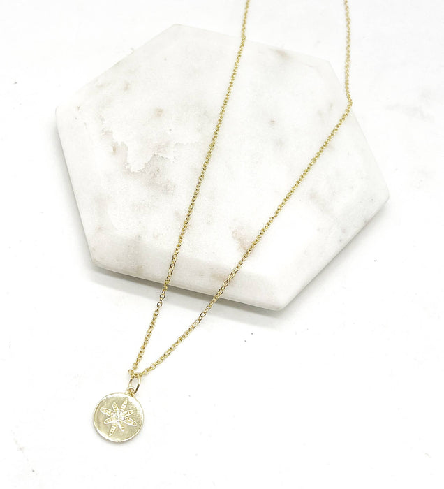 Baubles by B - Gold Star Disc Celestial Medallion Charm Necklace Layering