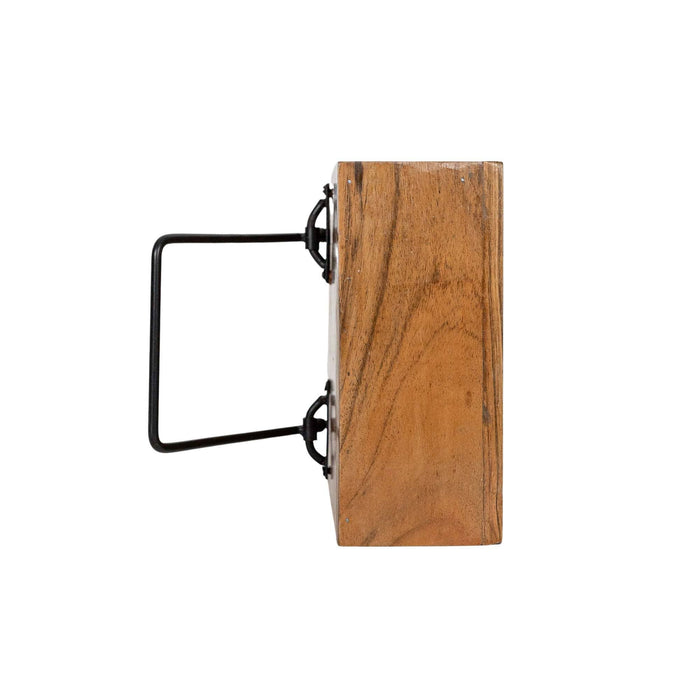 Foreside Home & Garden - Louisa Cookbook Holder Acacia Wood Marble & Metal