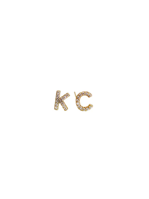 EB and Co. - Gold KC Rhinestone Stud Earrings