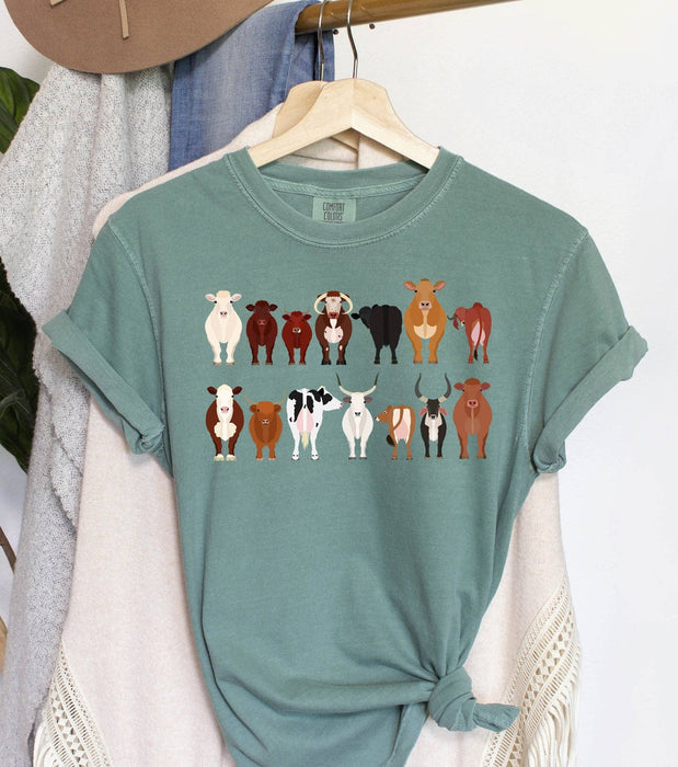 Refinery Number One LLC - Cow Breeds Farm Animal Lover T-Shirt: Bay / L