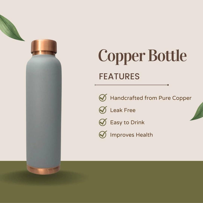 Perilla Home - Grey Copper Water Bottle 34 Oz