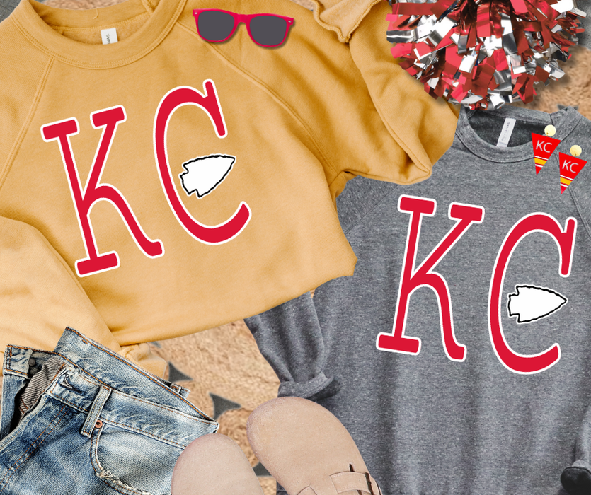 The Red Rival Wholesale - Red Simple KC arrowhead : Heather Mustard / X-Large
