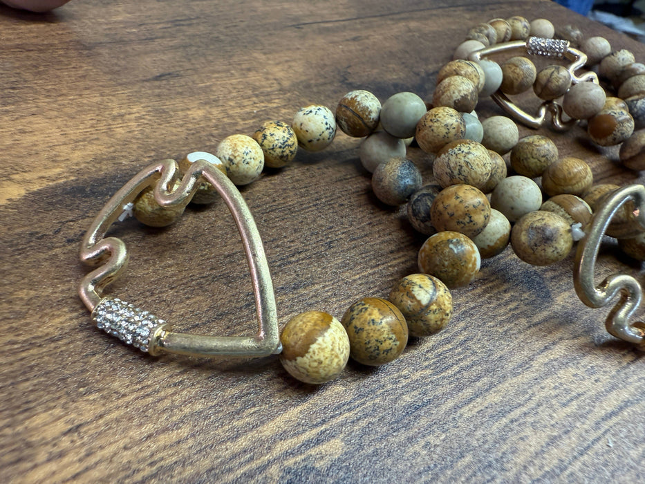Paco Designs - NEW! Bling Arrowhead Chunky Stone Stretch Bracelet: Amazonite