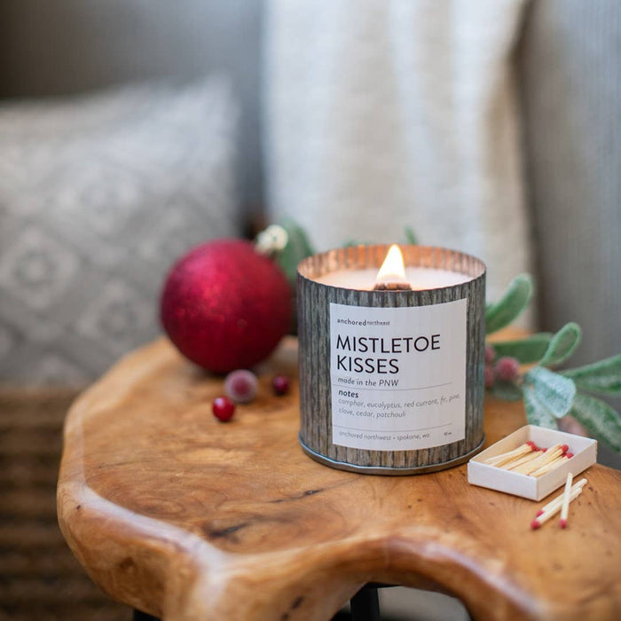 Anchored Northwest - Fraser Fir Rustic Vintage Farmhouse Wood Wick Candle: 10oz