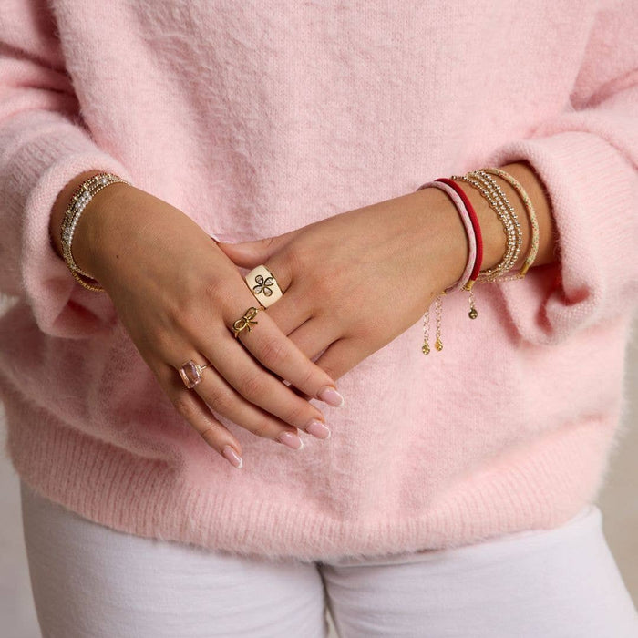 Nickel and Suede - Sugar Cookie Minimalist Waterproof Cord Bracelet: Gold