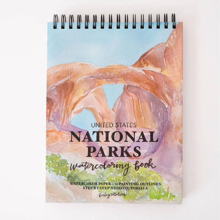 Bailey Rae Studio - National Parks Watercoloring Book-Outlines w/Video Tutorials